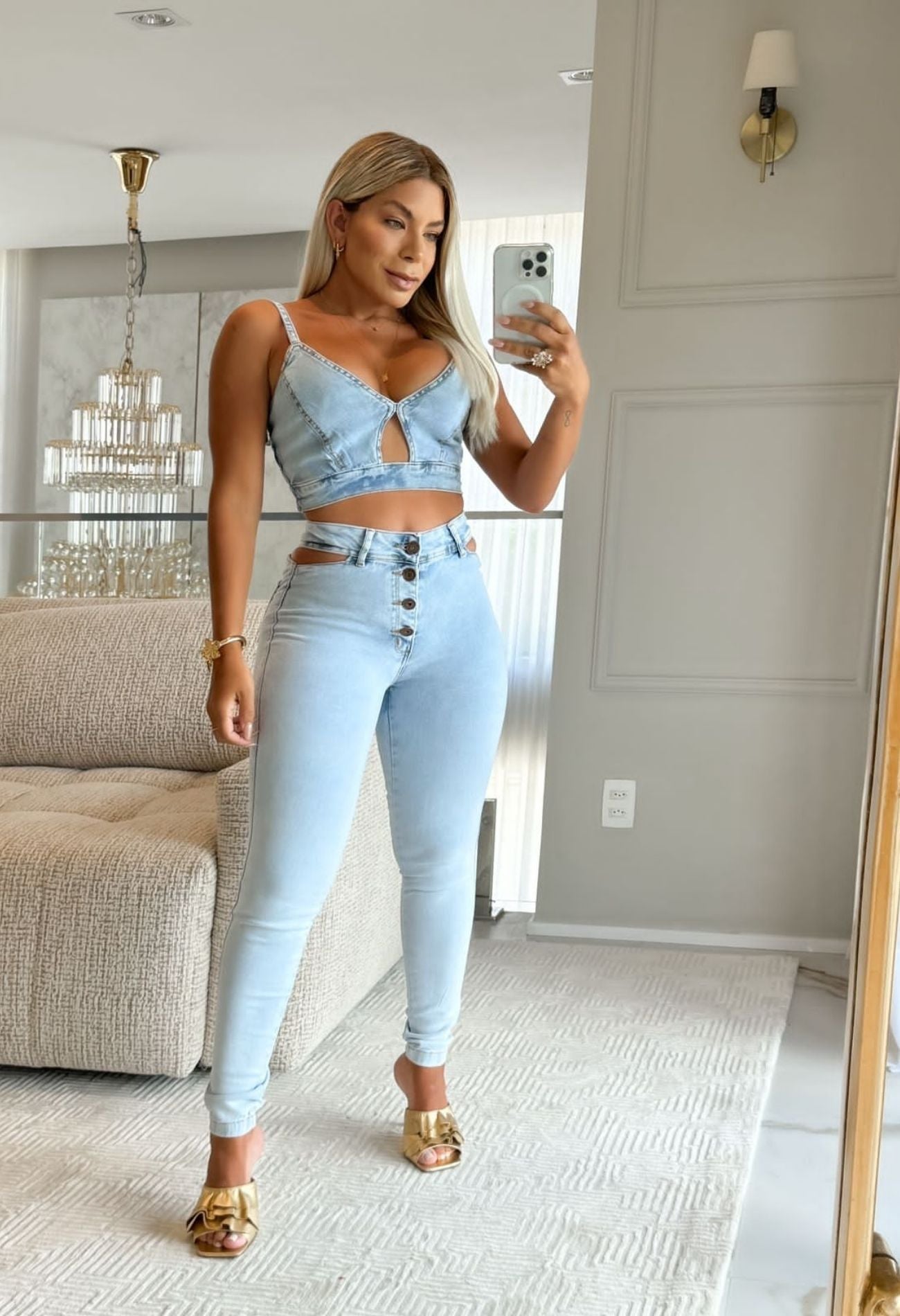 CALÇA JEANS LEVANTA BUMBUM