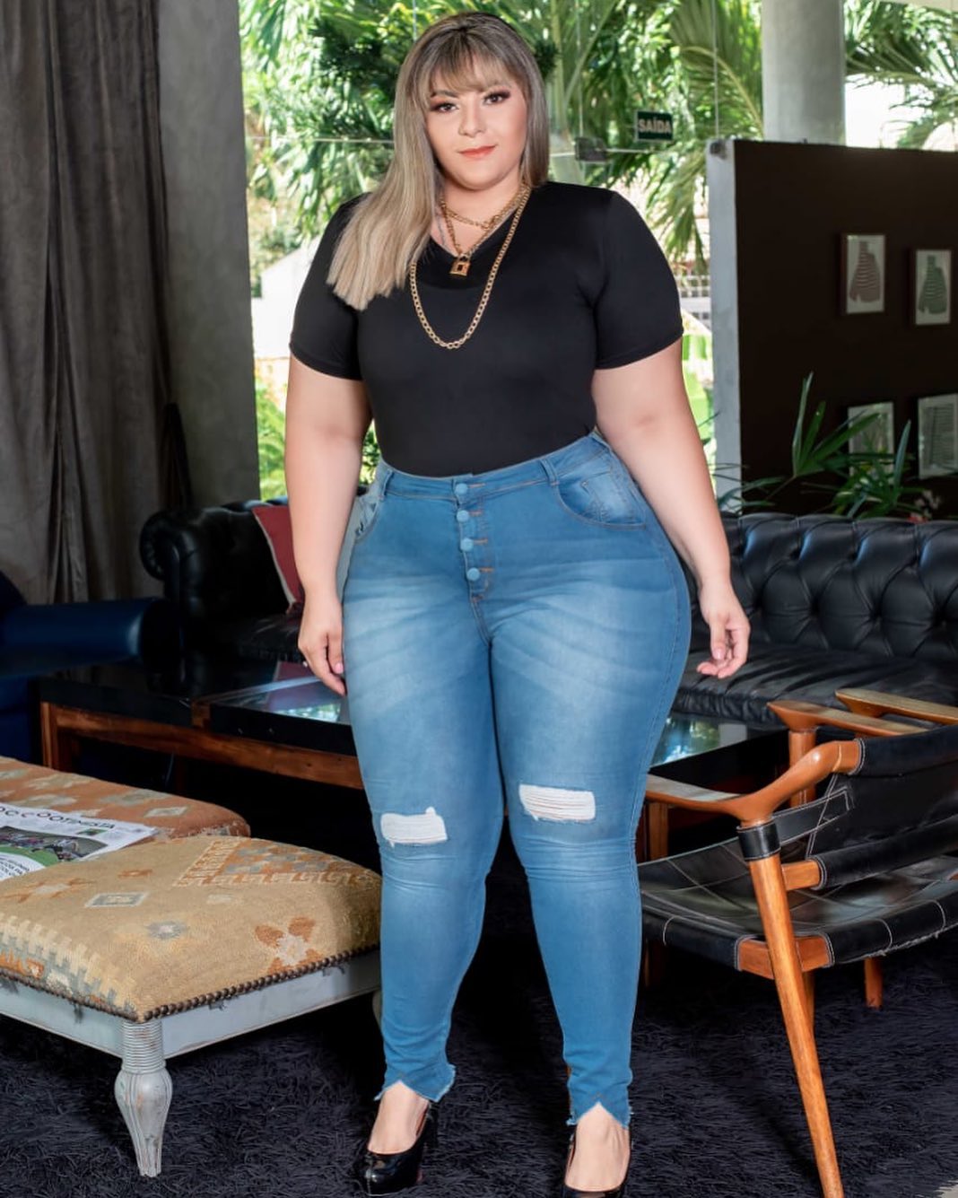 CALÇA JEANS LEVANTA BUMBUM PLUS