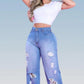 CALÇA JEANS DESTROYD WIDE LEG