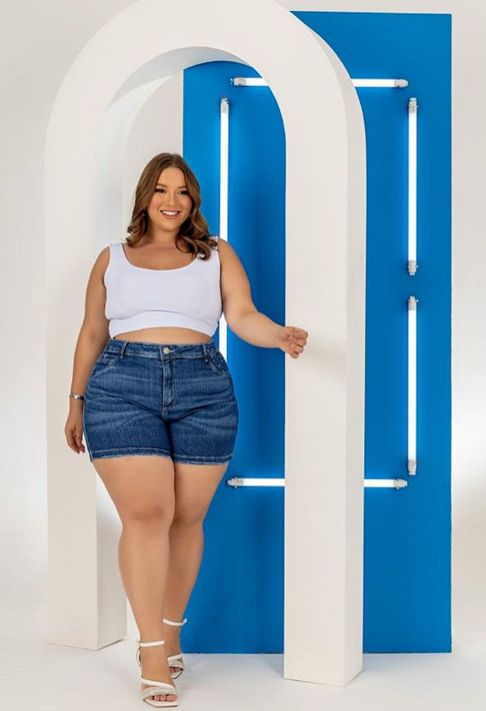 SHORT JEANS MODELADOR PLUS