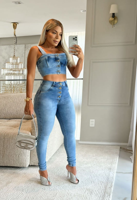 CALÇA JENS  MODELADORA LEVANTA BUMBUM
