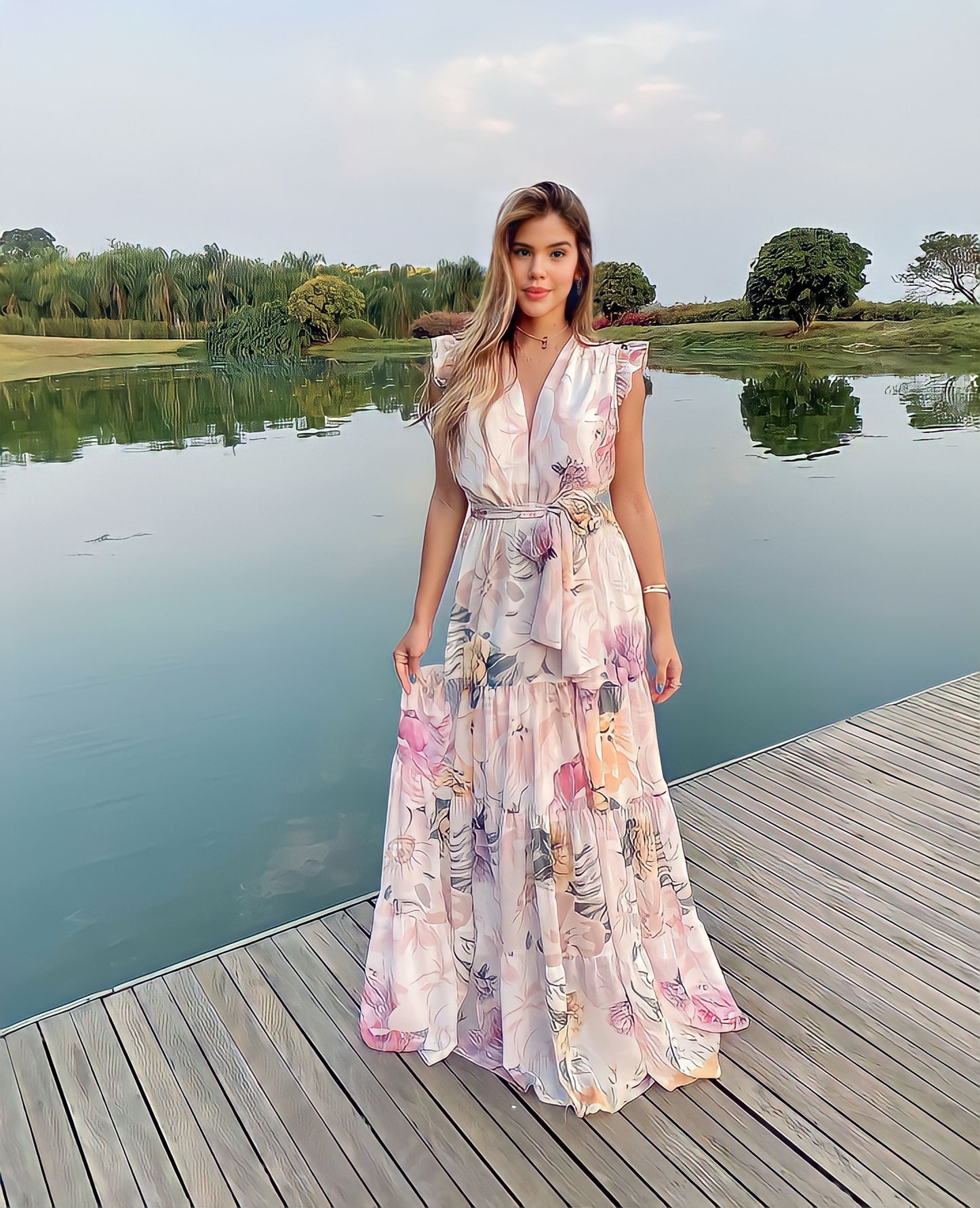 VESTIDO LONGO FLORAL