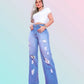 CALÇA JEANS DESTROYD WIDE LEG