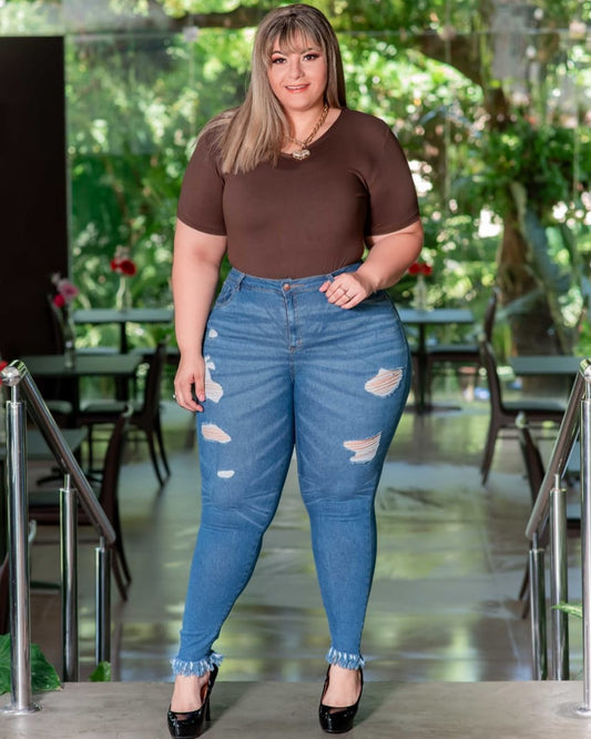 CALÇA JEANS LEVANTA BUMBUM PLUS