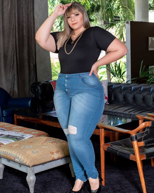 CALÇA JEANS LEVANTA BUMBUM PLUS