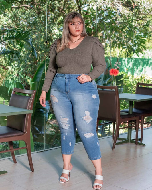 CALÇA JEANS LEVANTA BUMBUM PLUS