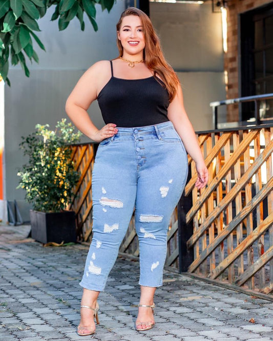 CALÇA JEANS LEVANTA BUMBUM PLUS